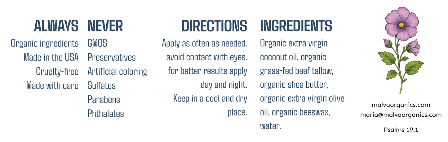 Malva Organics - Beef Tallow Nourishing Lotion